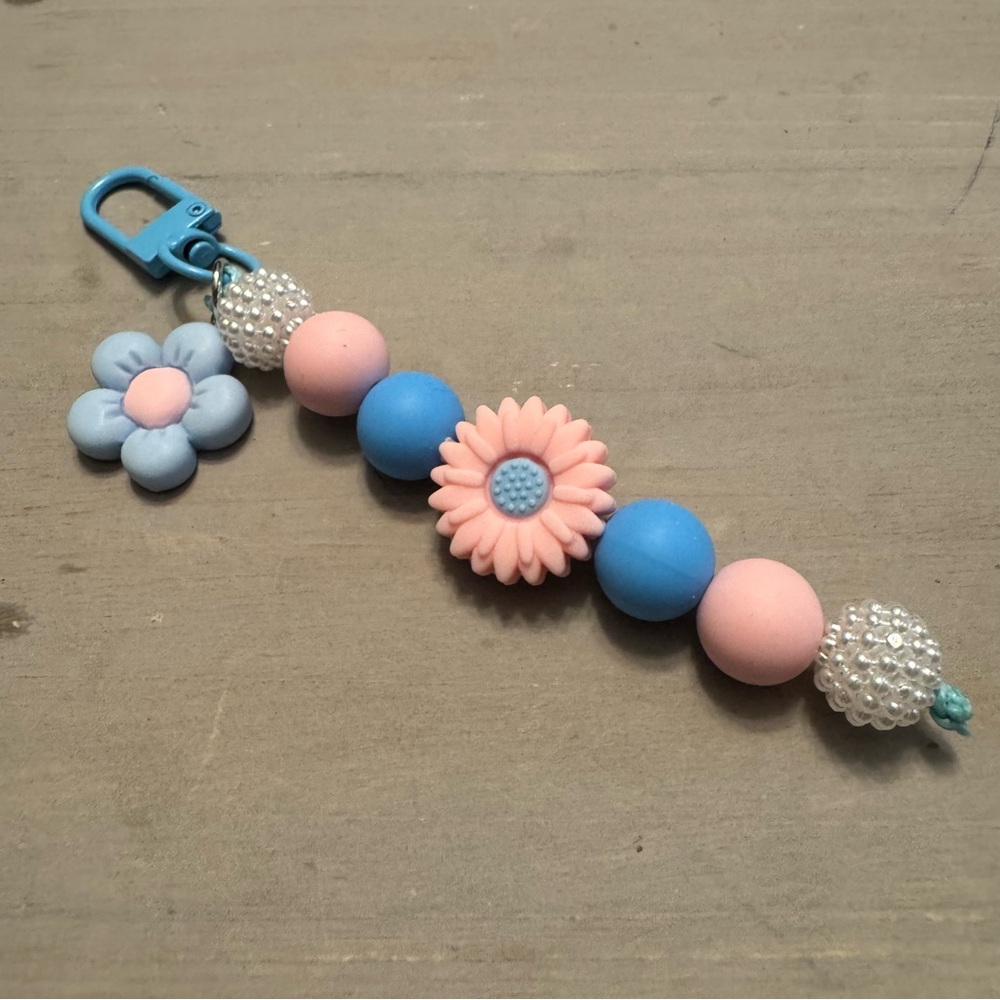 Blue and Pink Beaded Jewelry Accessory